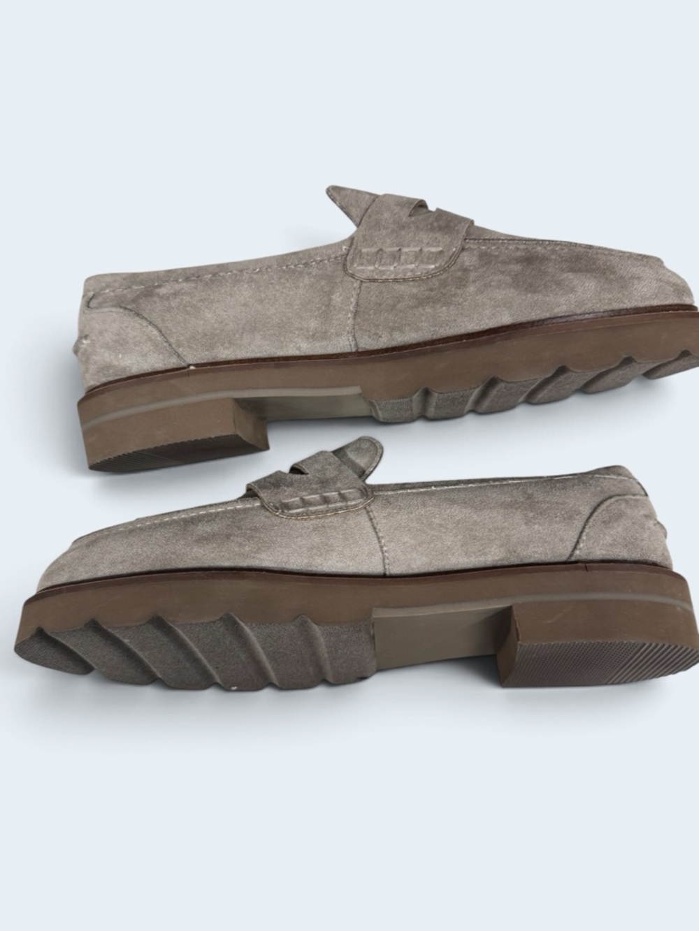 Anne Klein Emmylou Waterproof Suede Penny Loafers - Taupe size 7.5 - Picture 11 of 12